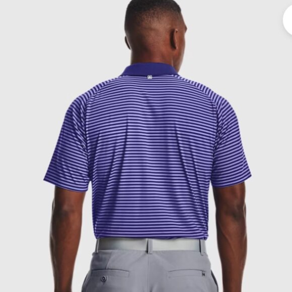 Under Armour Iso-Chill Polo Hollen Stripe Size Small Purple Green - Picture 5 of 8
